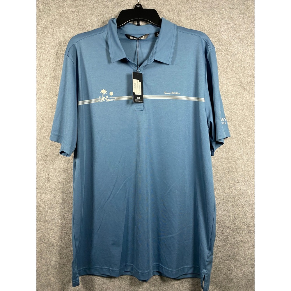 TravisMathew Mens XL Blue Caesars‎ New Orleans Golf Polo Shirt NWT